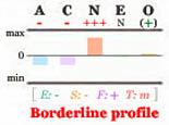 Borderline Big Five personality profile.