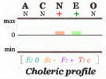 Choleric Big Five personality profile.