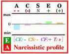 Narcissistic Big Five personality profile with frame.