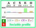 Sociable Big Five personality profile with frame.