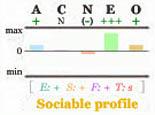 Sociable Big Five personality profile.