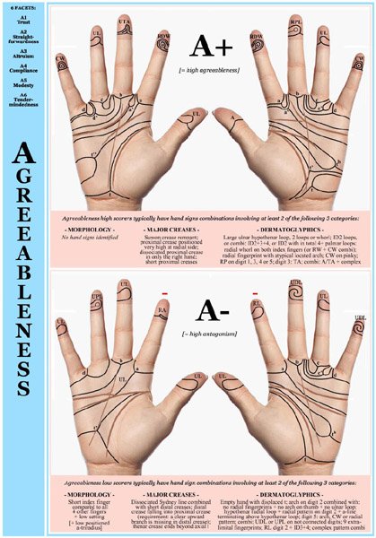 Hand Chart for Agreeableness (vs. Antagonism)