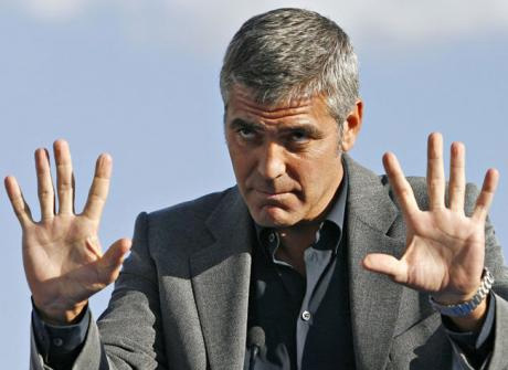 George Clooney hand gesture.