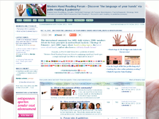 Snapshot of the new 'Modern Hand Reading Forum'.