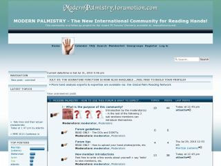 Snapshot of the new 'Modern Palmistry Forum'.