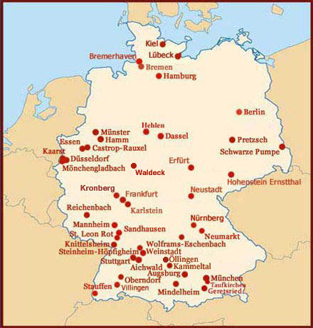 Hand reading network in Germany: map!