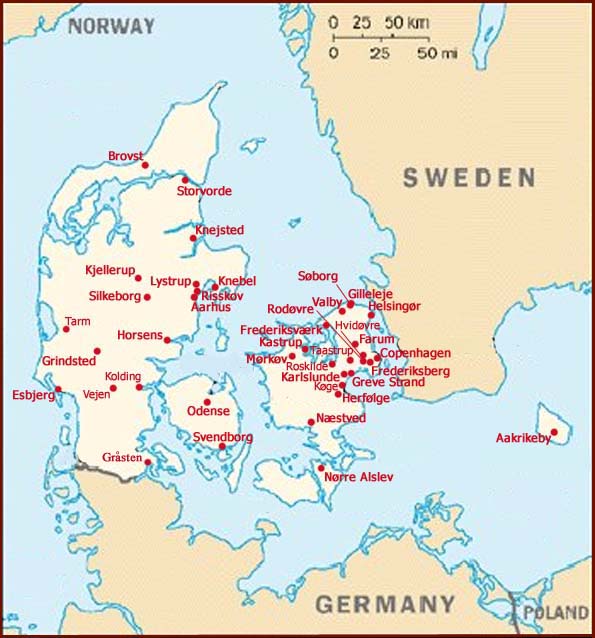 Hand reading network in Denmark: map!