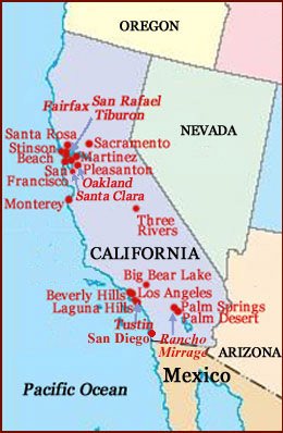 Hand reading network in the state of California (US): map!