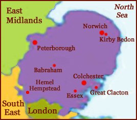 Hand reading network in East of England (England): map!