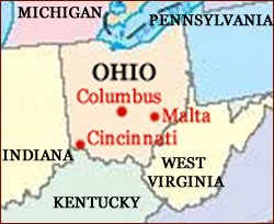 Hand reading network in the state of Ohio (US): map!