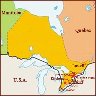 Hand reading network in the state of Ontario (CAN): map!