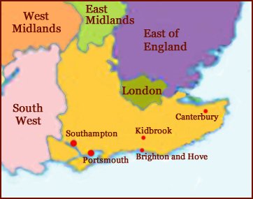 Hand reading network in South East (England): map!