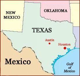 Hand reading network in the state of Texas (US): map!