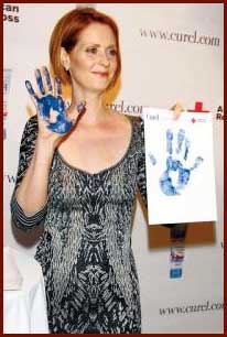 Cynthia Nixon's handprint.