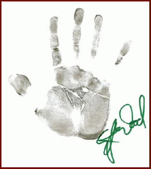 Elijah Wood's handprint