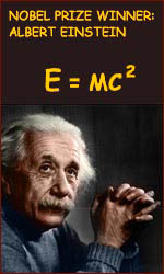 Albert Einstein: E = mc<sup>2</sup>.