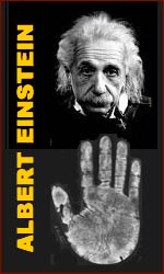 Albert Einstein handprint.