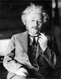 Usually Alfred Einstein smoked his pipe with the left hand.