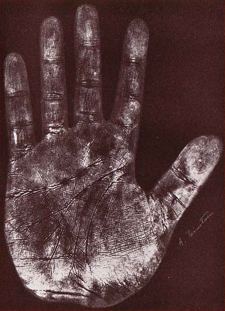 The handprint of Albert Einstein's left hand.