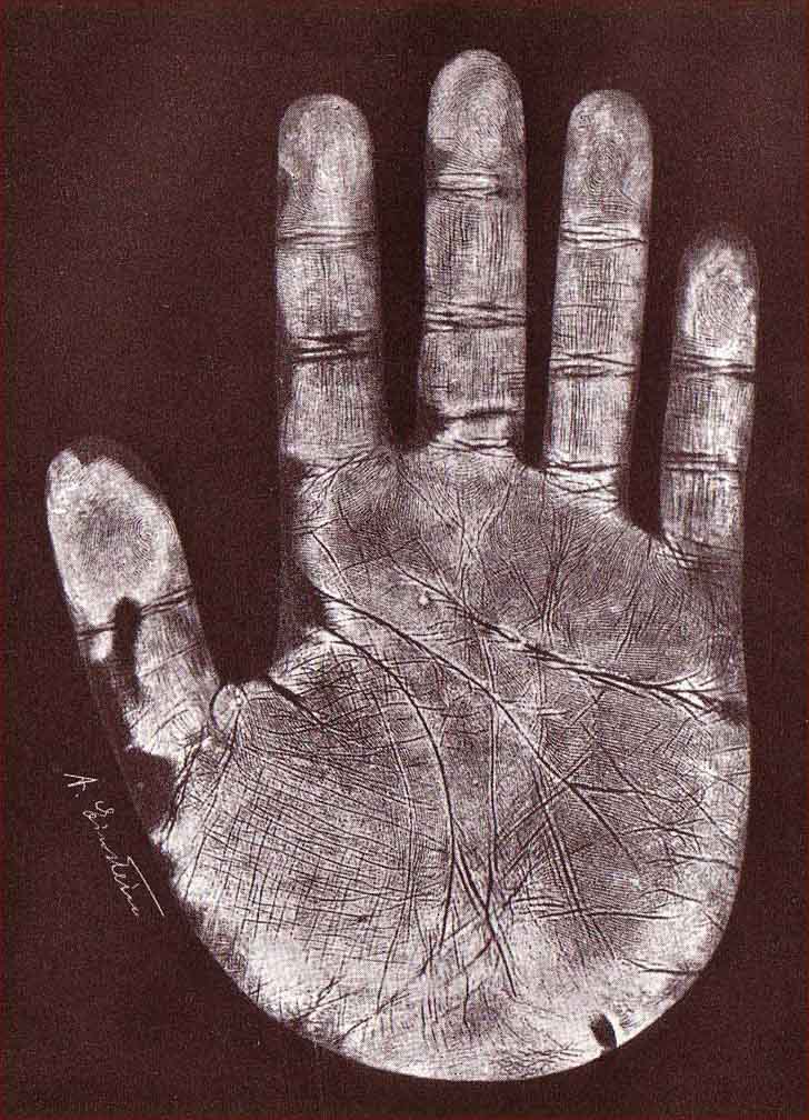 The hand print of Albert Einstein.