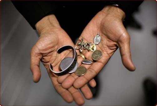 Barak Obama's hands of good luck.