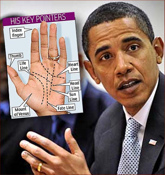 The hand of power: palm readers about the hands of Barack Obama.