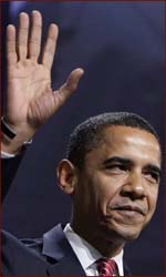 Barak Obama: the right hand.