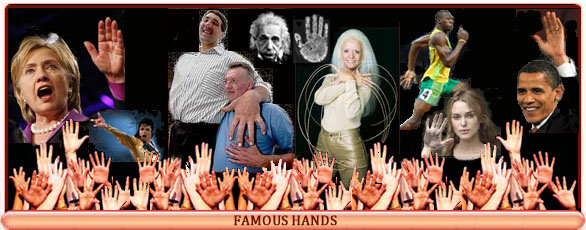 Famous hands: the hand of a celebrity