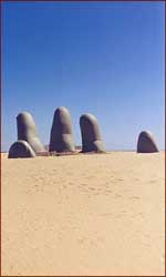 Finger beach sculpture.