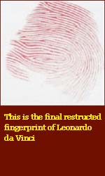 Reconstructed fingerprint of Leonardo da Vinci