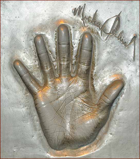 The hand cast of Michael Jackson.