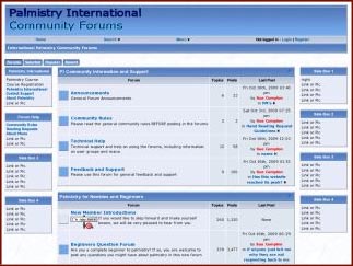 Snapshot of the new 'Palmistry International Community Forums'.