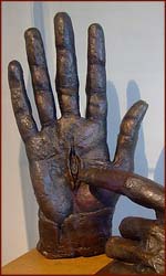 The hand of the risen Christ.