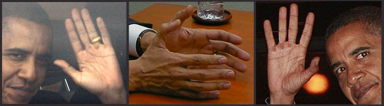 The hands of Barak Obama.