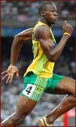 Usain Bolt: olympic world record holder & fastest runner ever.