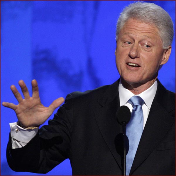 US president Bill Clinton: right hand gesture photo