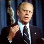Former US president Gerald Ford: right hand gesture