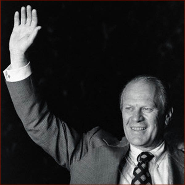 Former US president Gerald Ford: right hand waving photo