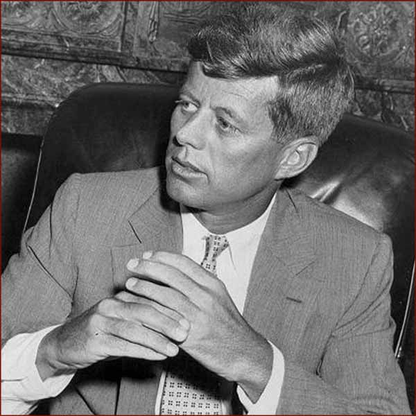 US president John F. Kennedy (JFK): folded hands photo