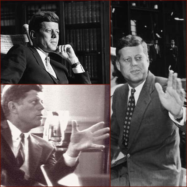 US president John F. Kennedy (JFK): left hand photos