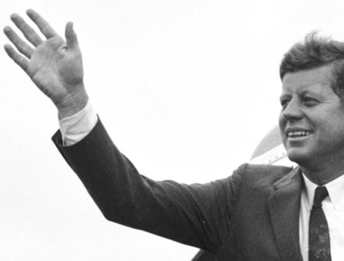 Former US president John F. Kennedy: right hand gesture.