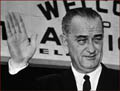 Former US president Lyndon John: right hand inauguration photo.