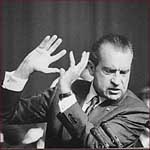 Former US president Richard Nixon: hand gestures.