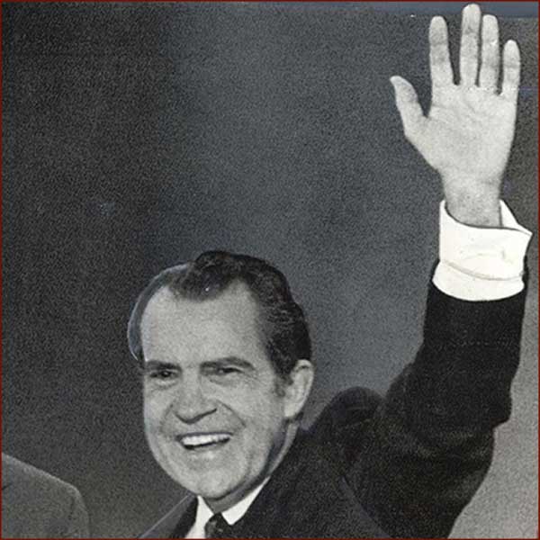 Former US president Richard Nixon: left hand waving photo