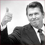 Former US president Ronald Reagan: thumb up!