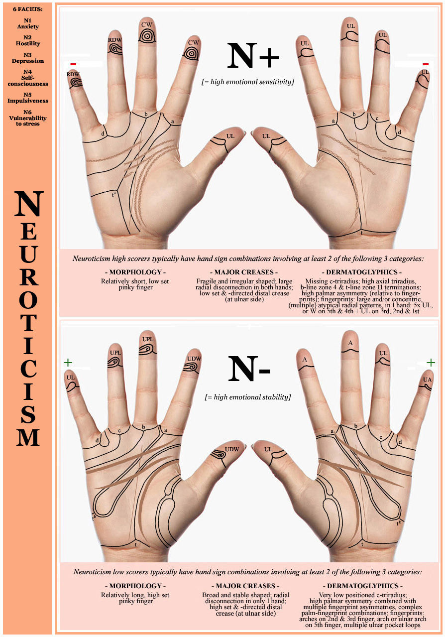 Hand chart for the Big Five personality dimension Neuroticism (2017)