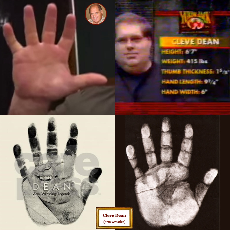 The hands of US arm wrestler Cleave Dean: photo impressions + hand print.