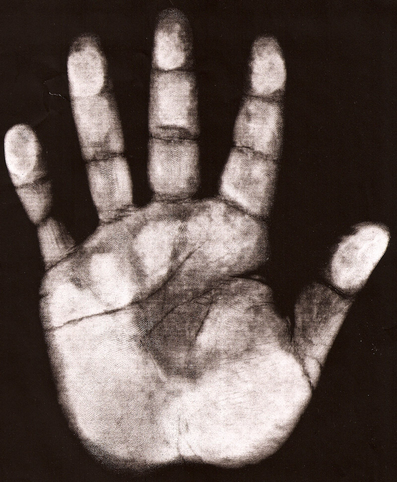 US arm wrestler Cleave Dean: hand print (right hand).