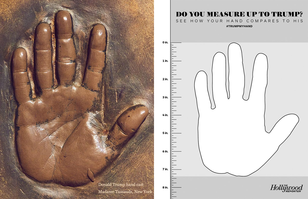 Donald Trump hand size assessment based on hand cast - The Hollywood Reporter