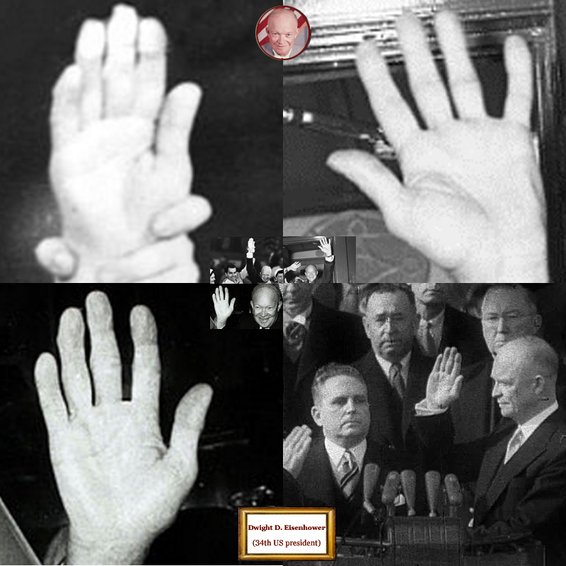 34th US president Dwight Eisenhower: hand shape impressions.